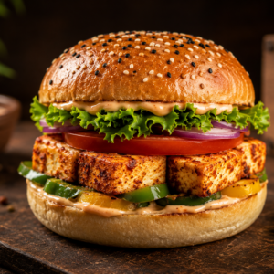 crispy paneer burger